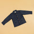 Kids blue denim jacket with button closure and front pockets for stylish comfort