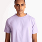 Man wearing a plain lavender t-shirt for men from Stylera with a comfortable fit