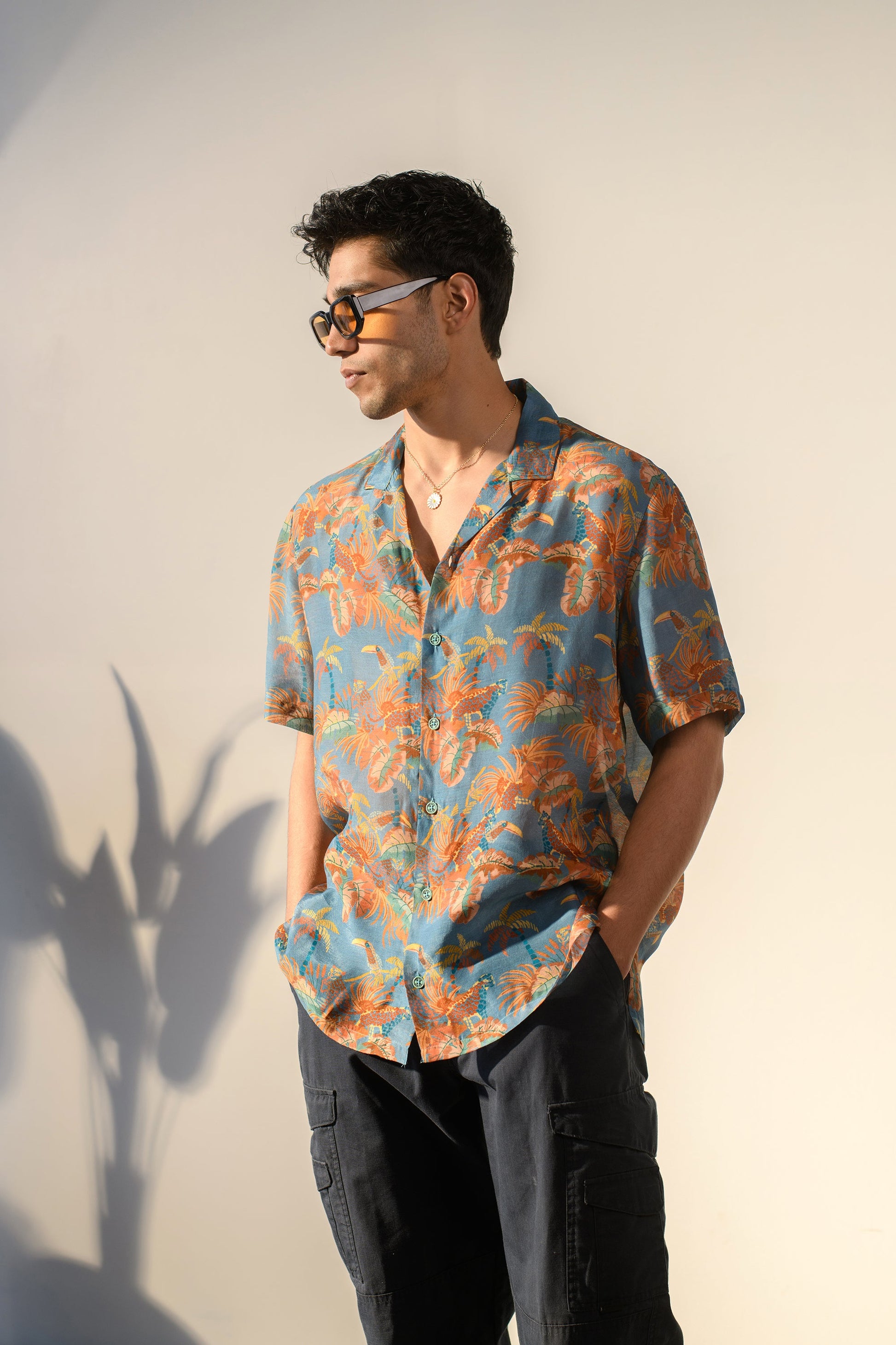 Stylera leopard floral print shirt in vibrant colors for a stylish summer look