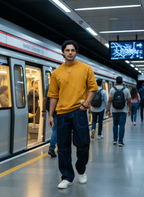 Mustard Pocket Men's Oversized T-shirt B5IVE