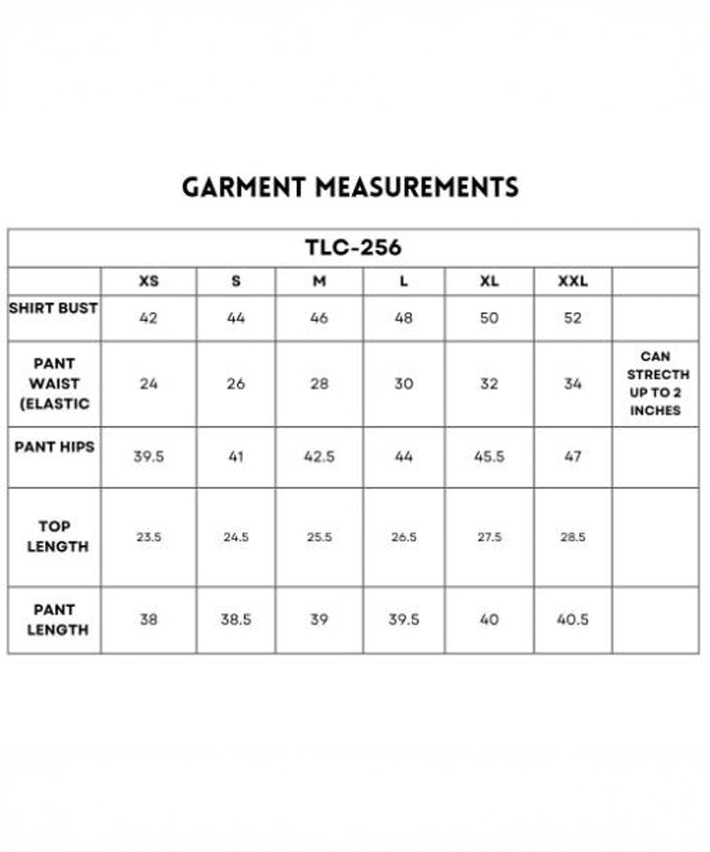 Light blue denim matching set with precise garment measurements for fit and comfort