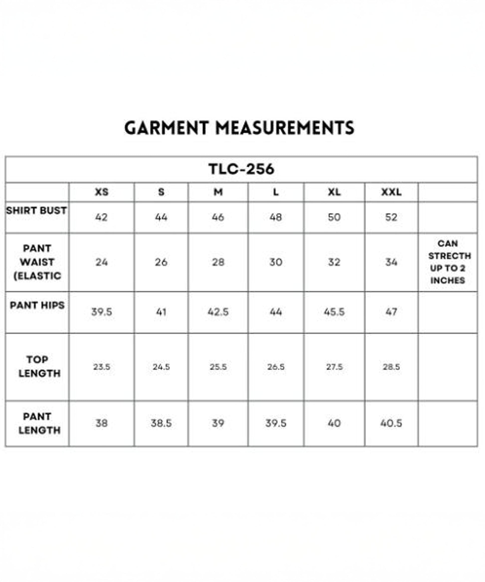 Light blue denim matching set with precise garment measurements for fit and comfort