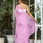 Elegant light pink floral saree with intricate embroidery showcasing delicate floral patterns