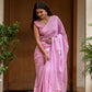 Elegant lightweight summer saree for women in pink with floral embroidery for stylish summer wear