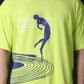 Lime green graphic t-shirt oversized featuring a dancer graphic and inspirational text