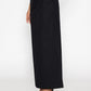 Stylera long black skirt with slit featuring a high waist and side pockets