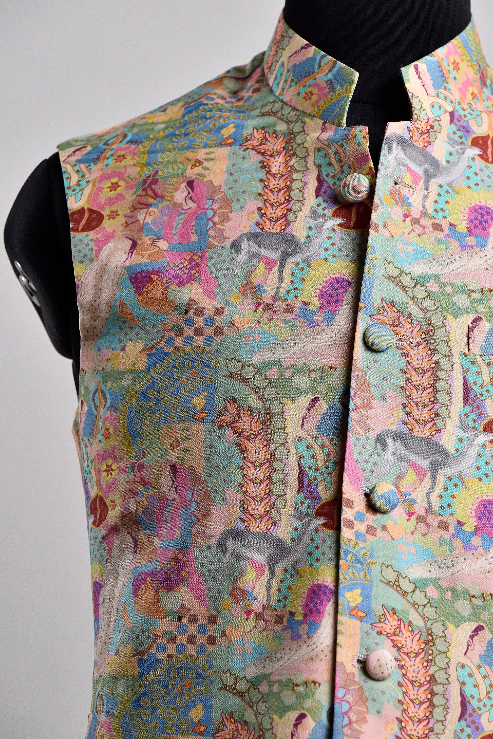 Colorful Stylera luxury bandi vest for weddings with intricate patterns