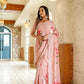 Elegant Stylera luxury statement saree for special occasions with floral embroidery in soft pink
