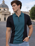 Teal Pique Cut Away Collar Regular Fit Polo T-Shirt