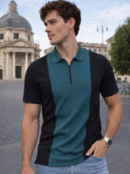 Teal Pique Cut Away Collar Regular Fit Polo T-Shirt