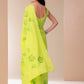 Stylera vibrant green mal mal saree for women with floral designs, perfect for festive occasions