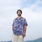 Men's abstract blue oversize shirt from Stylera, perfect for casual outings or beach wear