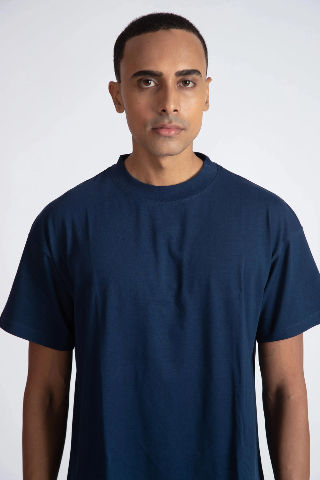 Stylera men's blue regular fit t-shirt worn by male model with short hair