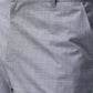 Close-up of gray men's business casual trousers by Stylera with button closure and belt loop
