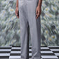 Gray men's business casual trousers Stylera modeled with black shoes