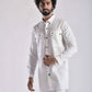 Men's ethnic kurta pant set in white with buttons, perfect for festive occasions