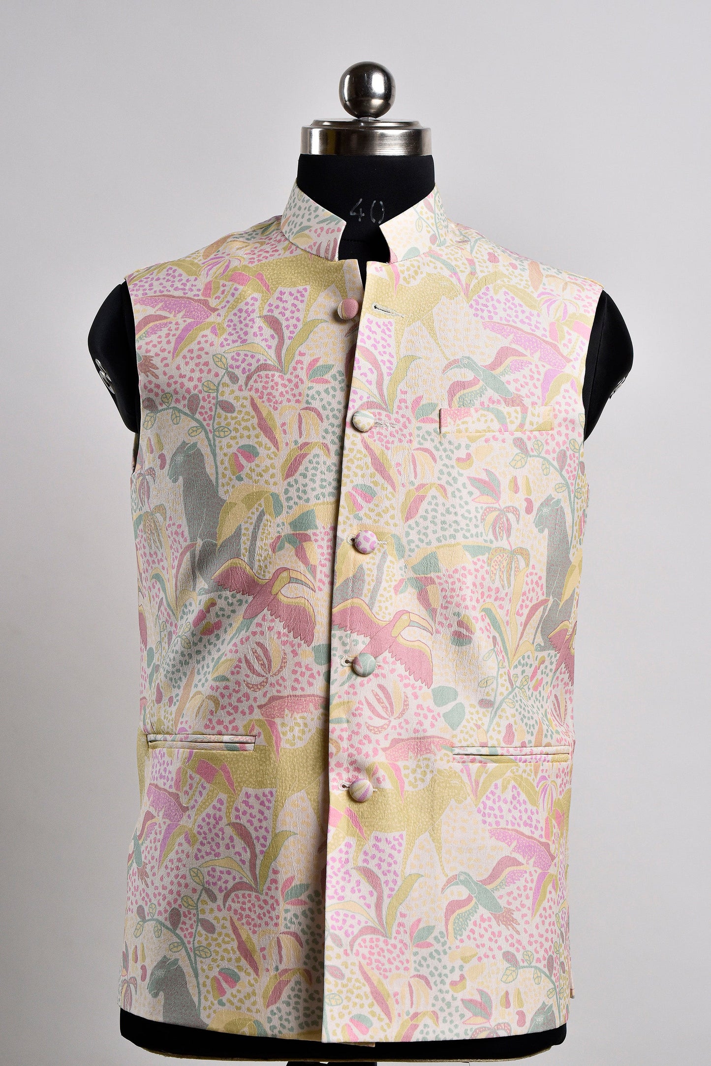 Men's floral bandi vest by Stylera in vibrant floral print for stylish layering