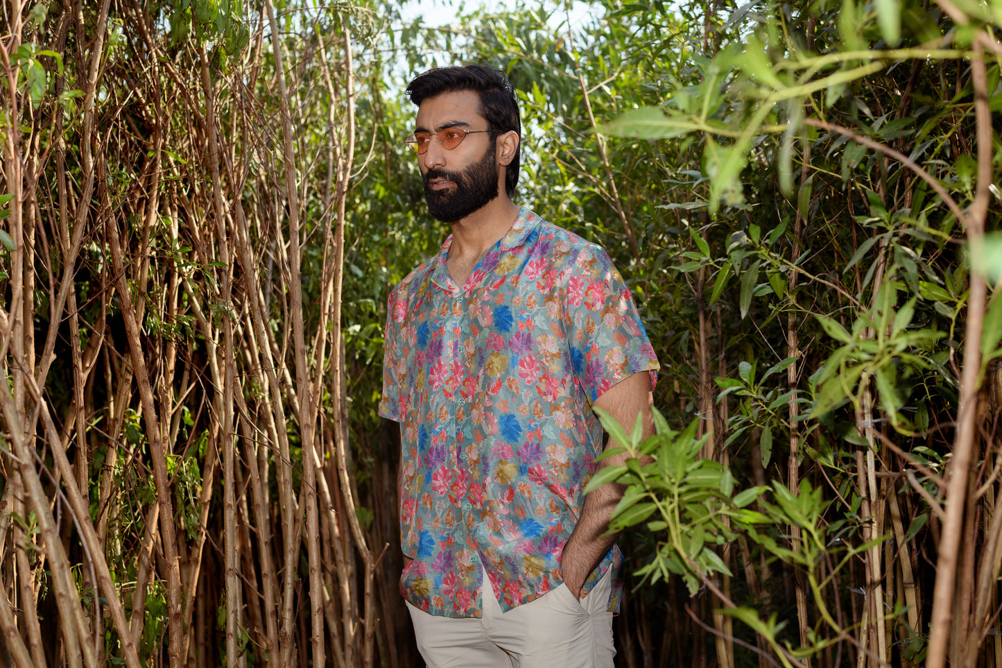 Men's floral Hawaiian shirt by Stylera in a vibrant multi-color design