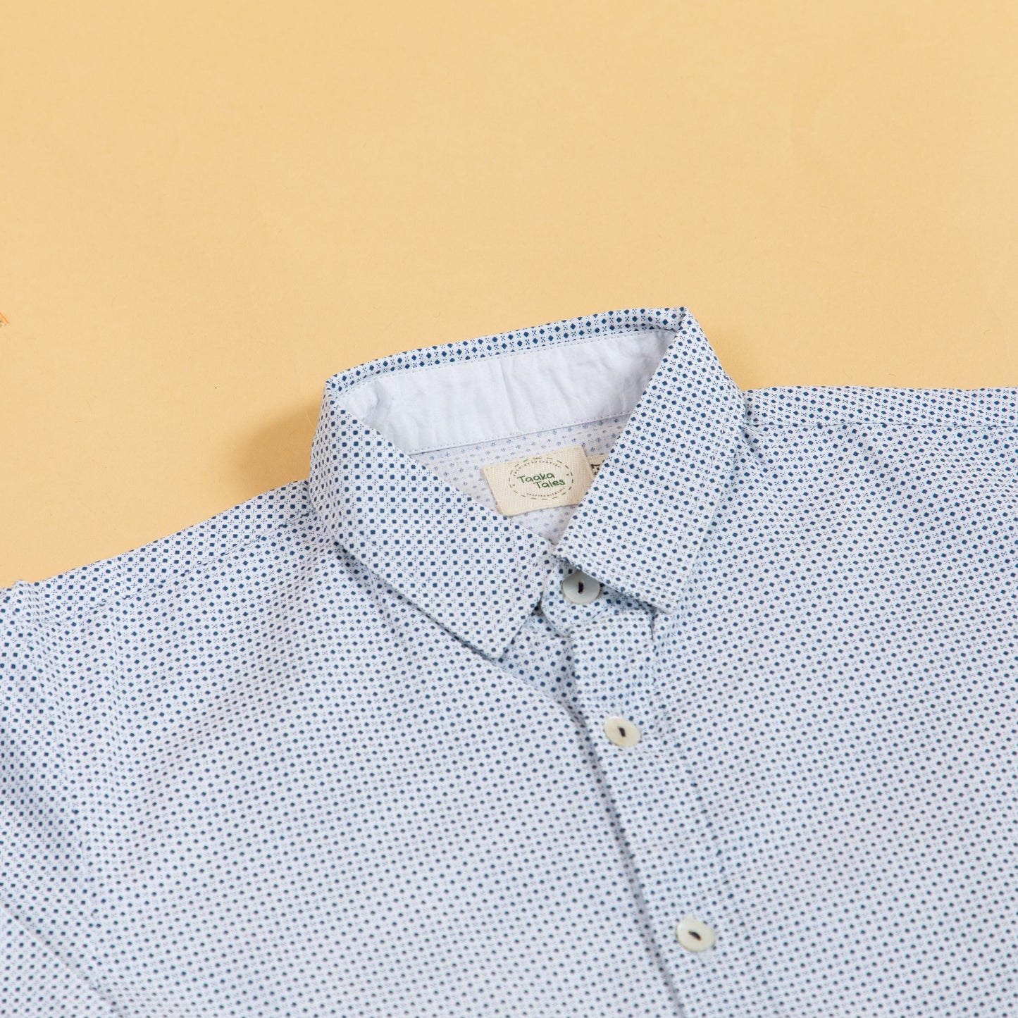 Stylera men's formal dotted shirt in light blue with a classic collar and stylish design