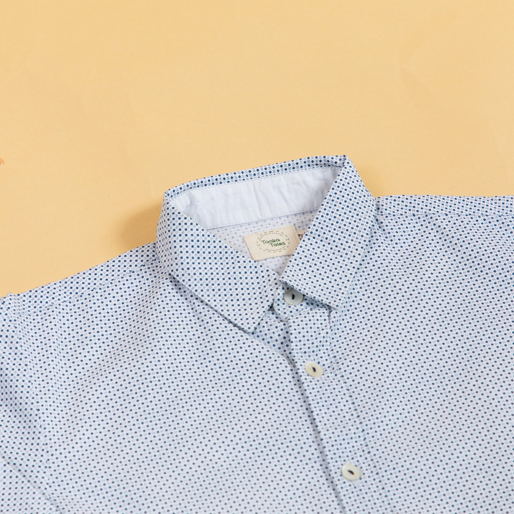 Stylera men's formal dotted shirt in light blue with a classic collar and stylish design