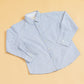 Men's formal dotted shirt in light blue with button-up design and long sleeves