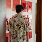 Men's oversized floral shirt by Stylera with a vibrant botanical print