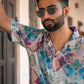 Stylera men's oversized patterned shirt in colorful design, perfect for casual wear