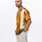 Stylera men's printed short sleeve shirt featuring a vibrant orange and yellow design for a stylish summer look