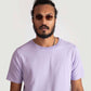 Stylera men's regular fit lavender tee worn by a model with sunglasses and a beard