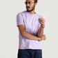 Stylera men's regular fit lavender tee worn by a man with dark hair and sunglasses