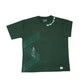 Stylstpls men's trendy streetwear t-shirt in green with unique staircase graphic design and bold text