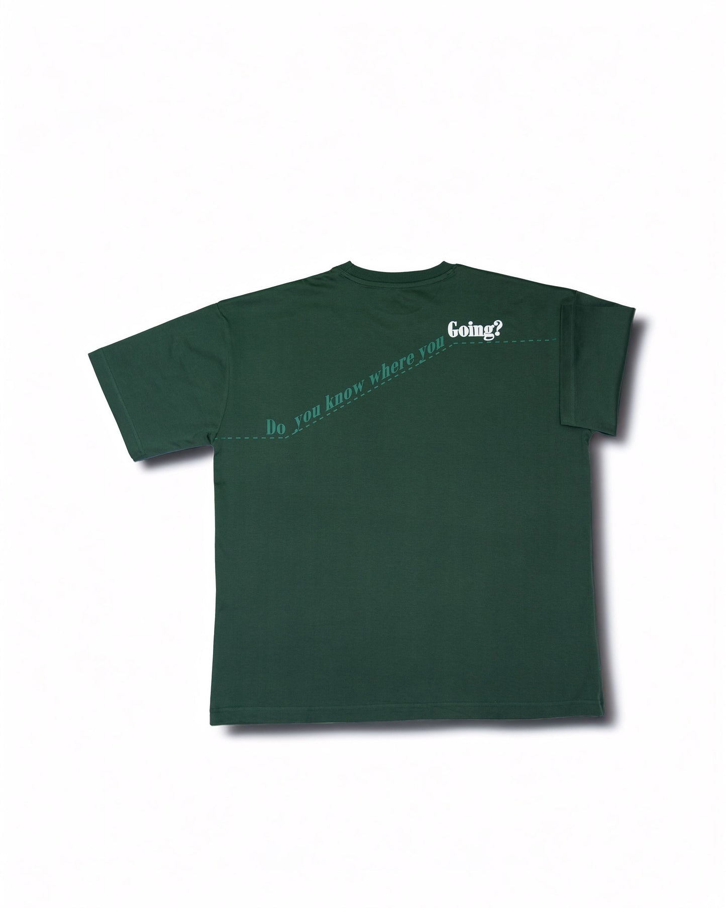 Stylstpls men's trendy streetwear t-shirt in green with unique back text design