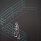 Stylstpls men's trendy streetwear t-shirt featuring a unique staircase graphic design