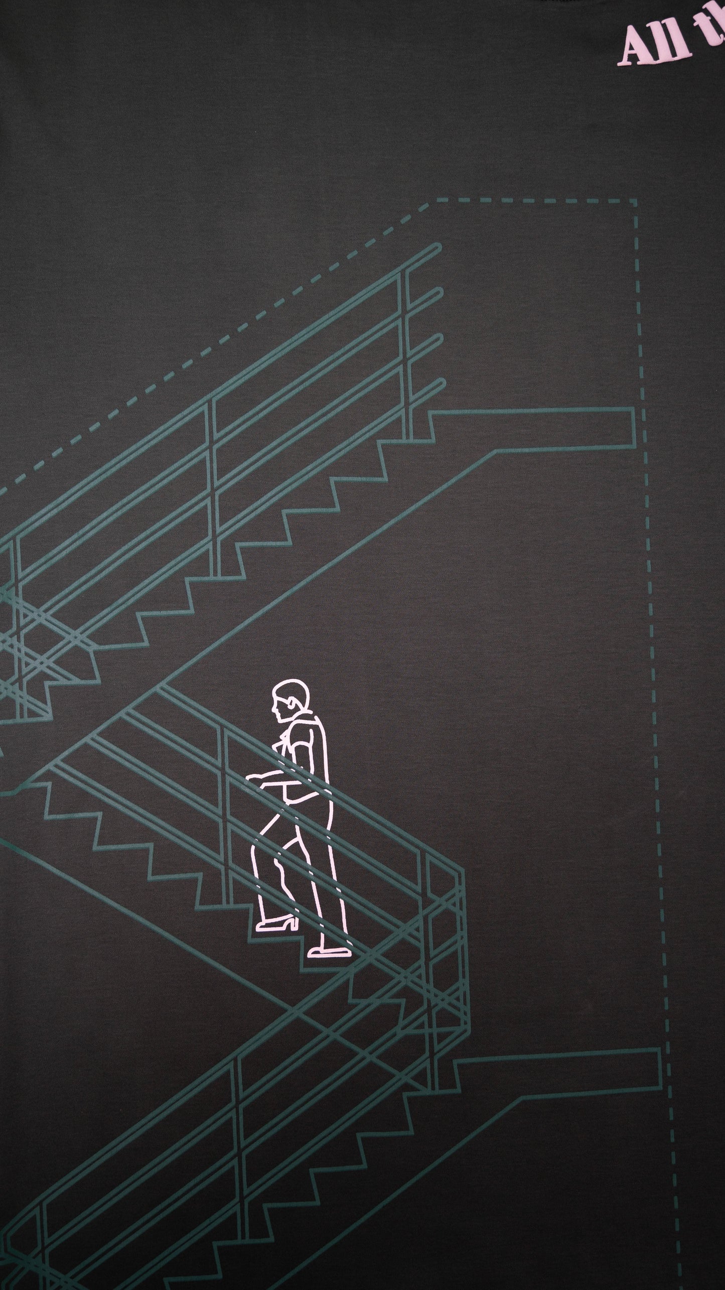 Stylstpls men's trendy streetwear t-shirt featuring a unique staircase graphic design