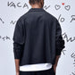 Stylera back view of model wearing black casual jacket men's over white shirt
