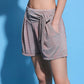 Stylera metallic tie-up shorts for women featuring a stylish design and pockets