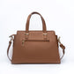 Mocha elegance handbag with a sleek design and gold accents, ideal for stylish outings