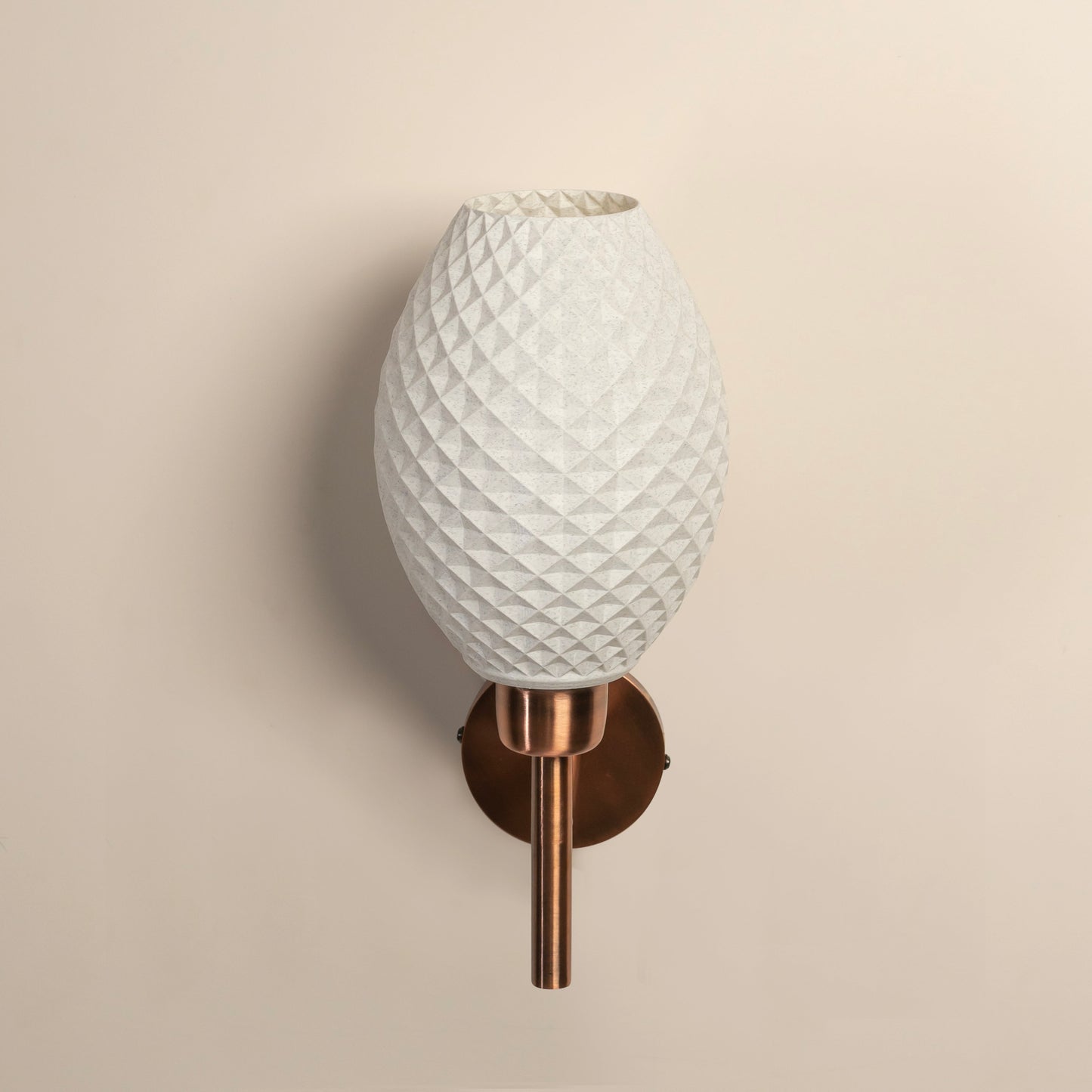 Sozori modern decorative wall lighting with a textured white shade and copper accents for elegant home decor