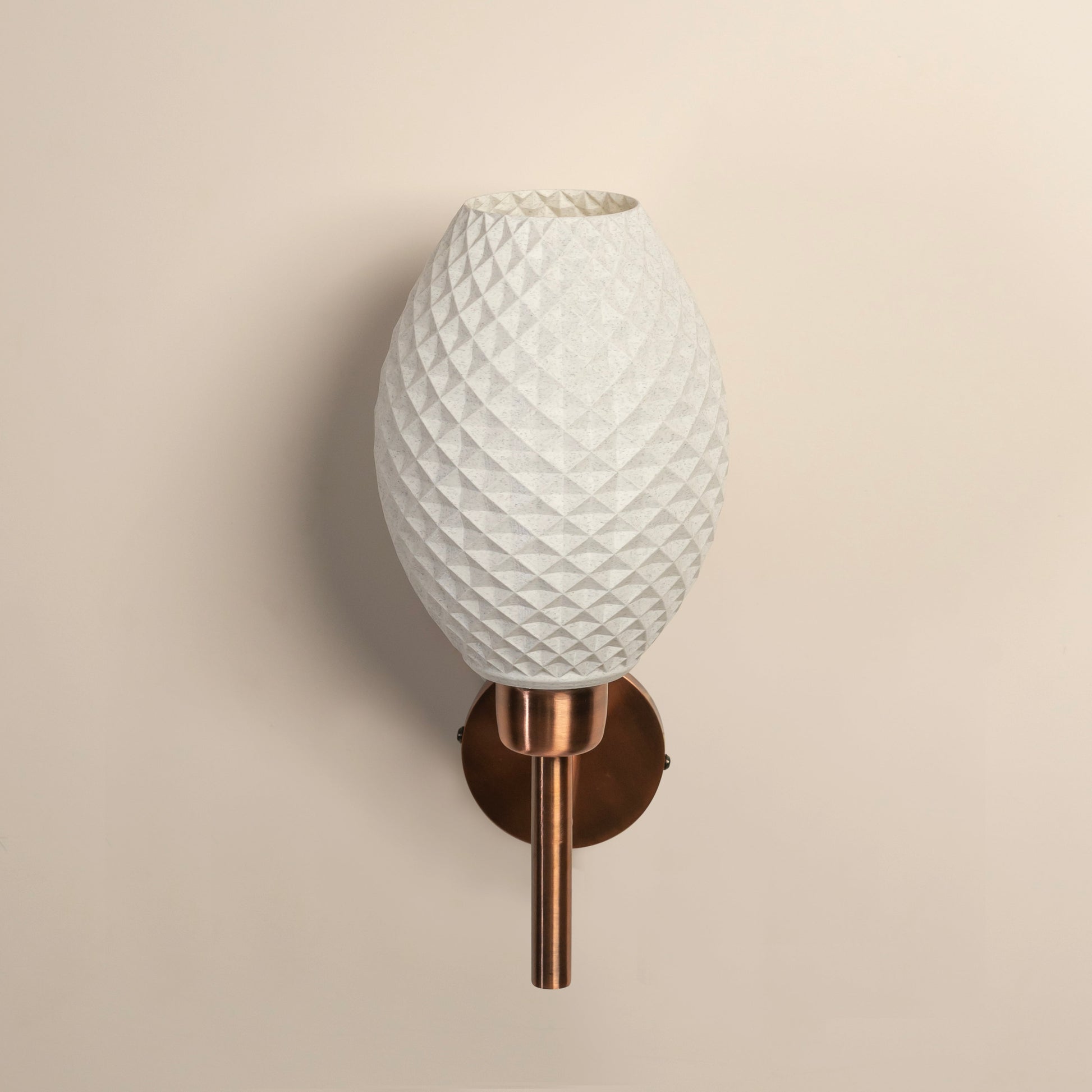Sozori modern decorative wall lighting with a textured white shade and copper accents for elegant home decor
