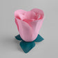 Sozori modern floral lamp for bedroom in pink rose design with green leaves base