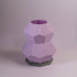 Sozori modern geometric table lamp in pastel purple, featuring a unique textured design