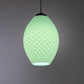 Sozori modern pastel hanging lamp in green with a textured diamond design for contemporary decor