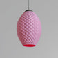 Sozori modern pastel hanging lamp in pink with a textured geometric design for contemporary decor