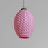 Sozori modern pastel hanging lamp in pink with a textured geometric design for contemporary decor