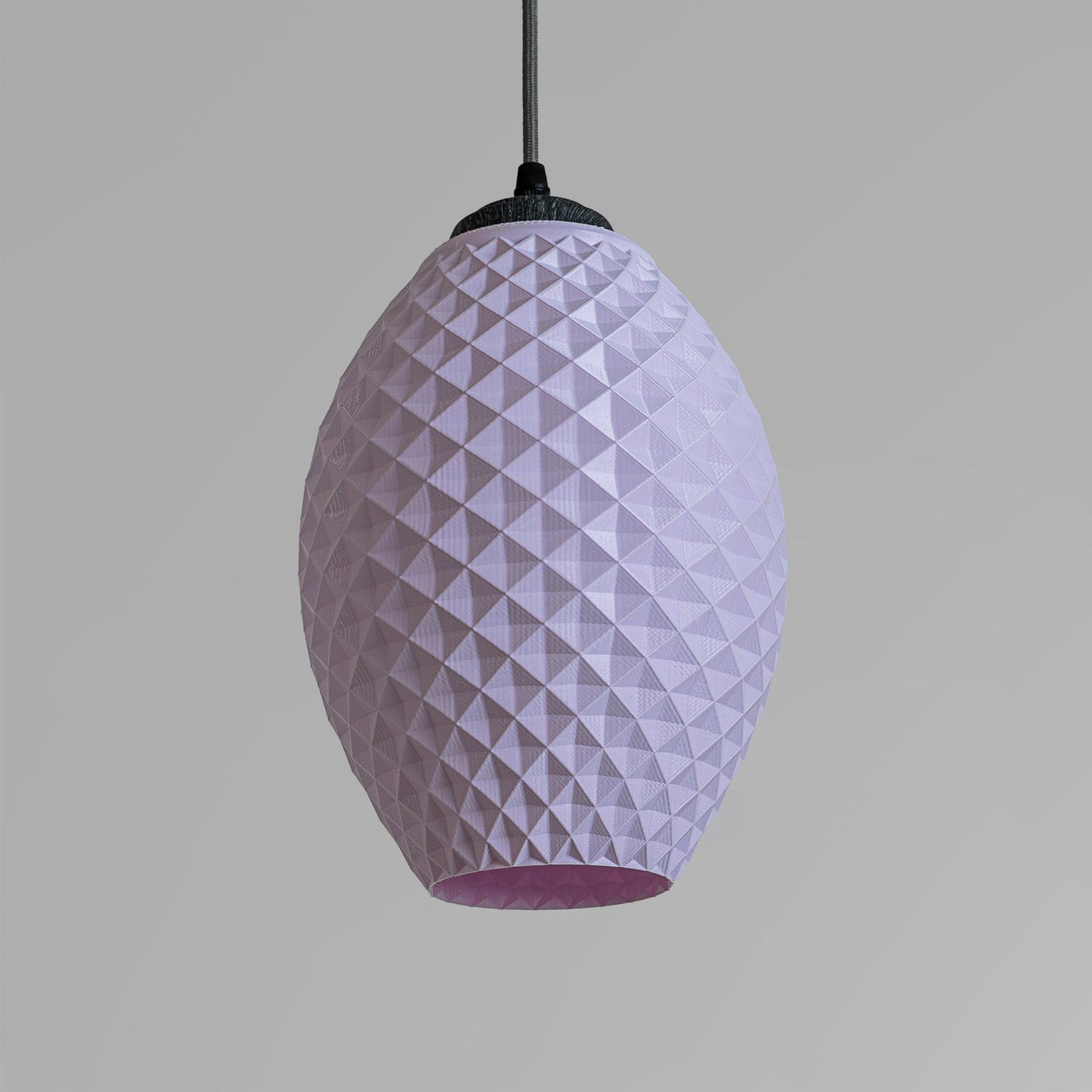 Sozori modern pastel hanging lamp in purple with geometric design for contemporary home decor