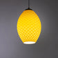 Sozori modern pastel hanging lamp in yellow with a textured diamond design, perfect for contemporary decor