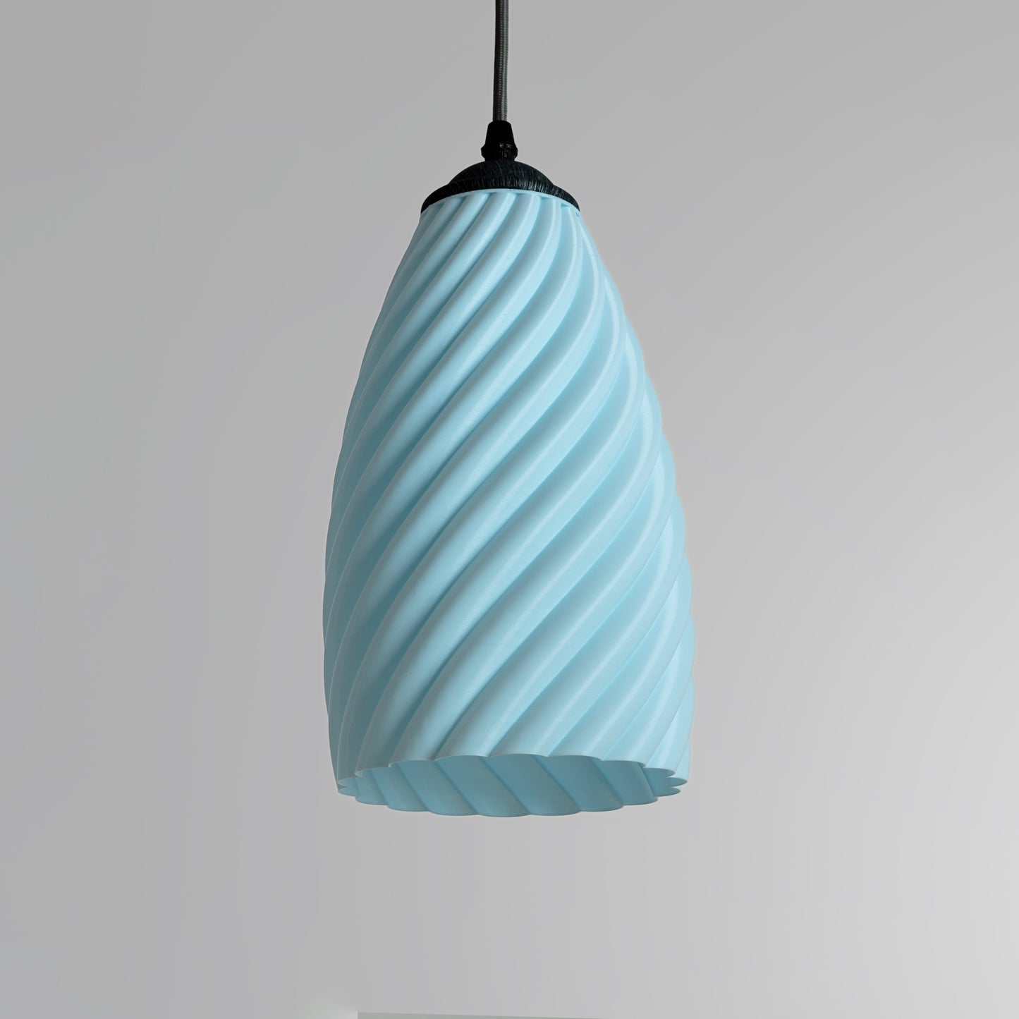 Sozori modern pastel room decor lighting pendant lamp in twisted blue design for contemporary interiors