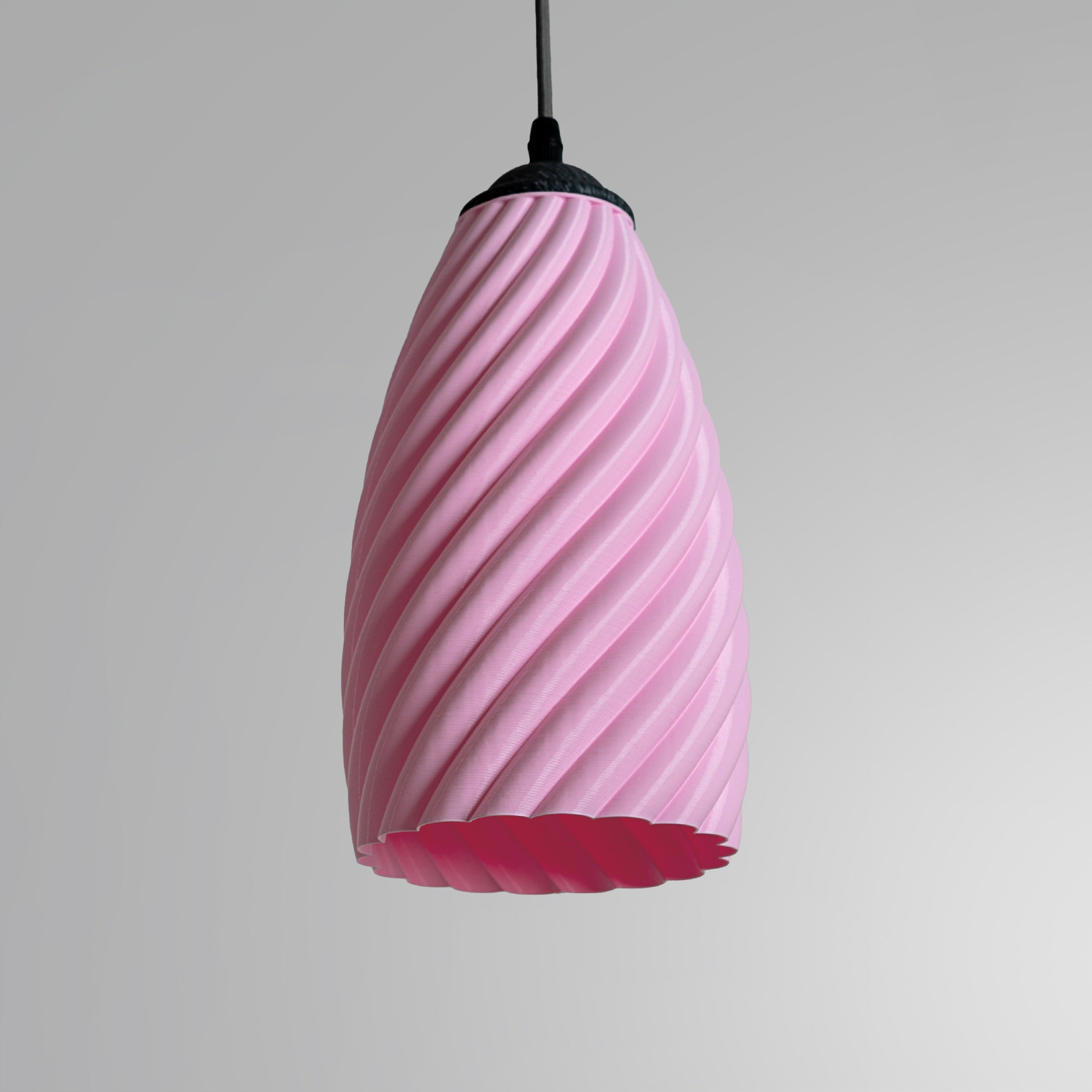 Sozori Modern Pastel Room Decor Lighting with a Pink Swirl Pendant Design