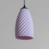 Stylish pink hanging lamp for modern pastel room decor lighting with a unique twisted design