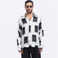 Stylish modern printed men's shirt by Stylera featuring a unique black and white design